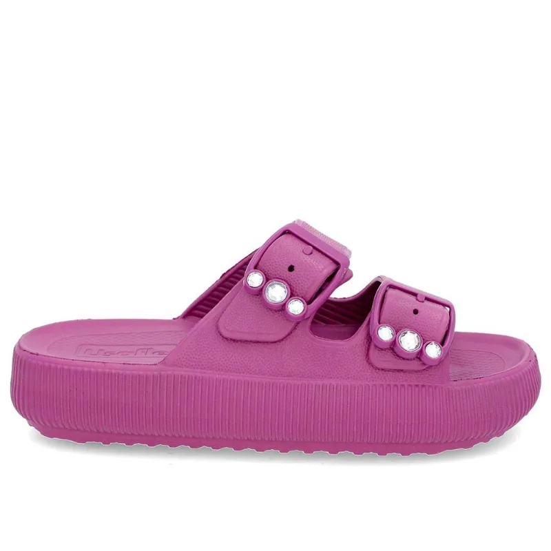 Chinelo Usaflex Plataforma Poof Eva Fivela Ref Al4401 Roxo 34