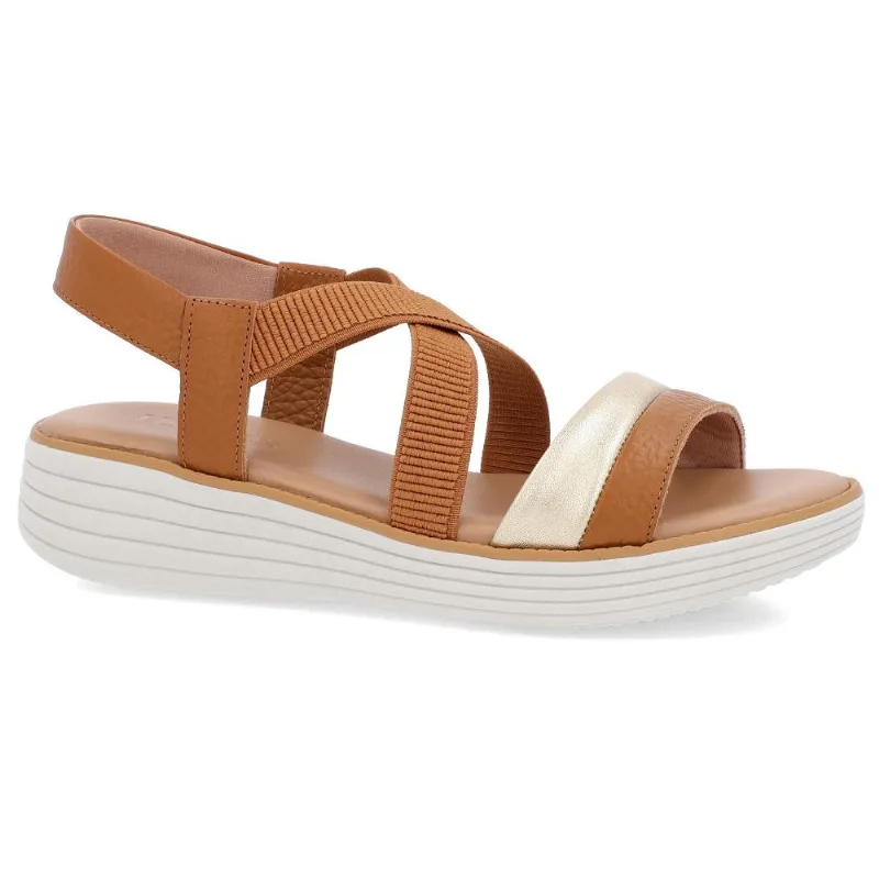 Sandalia Usaflex Em Couro Bico Redondo Ref An05003 Bege 036