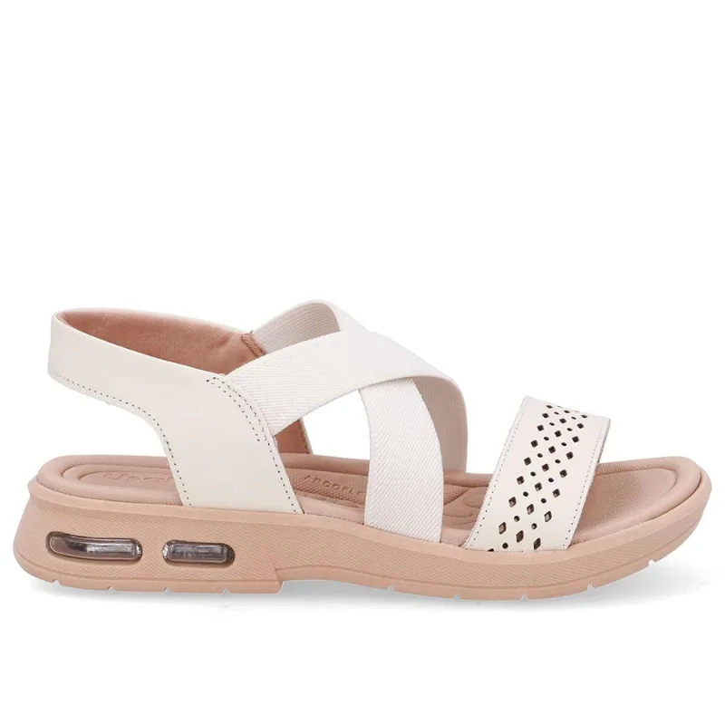 Sandalia Usaflex Laser Elastico Tira Cruzada Ref Ud14002 Branco Off 35
