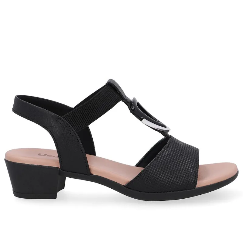 Sandalia Usaflex Salto Bloco Ref Ud12002 Preto 38