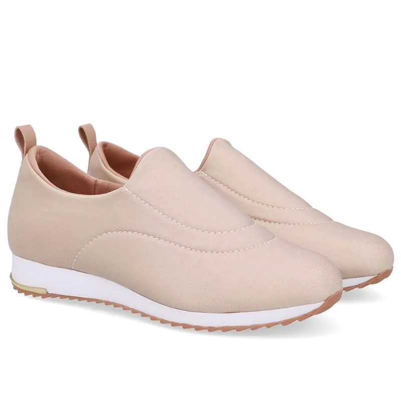 Tenis Usaflex Slip On Elastano Ref Ud21001 Bege 38