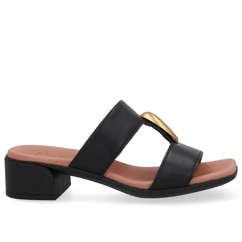 Tamanco Usaflex Couro Ref An27008 Preto 38