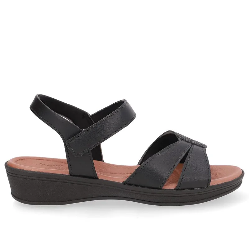 Sandalia Usaflex Anabela Baixa Ref Ud04011 Preto 34