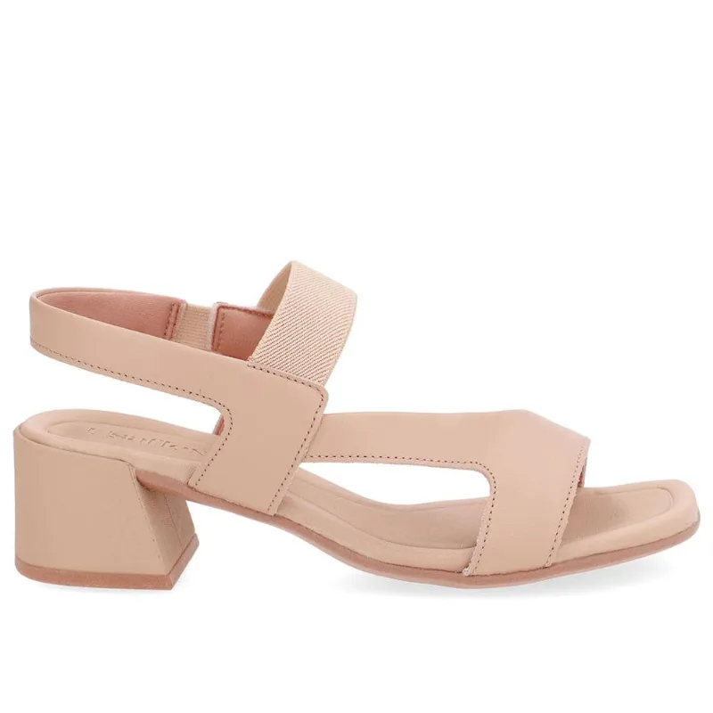 Sandalia Usaflex Elastico Couro Ref Ud25004 Bege 040