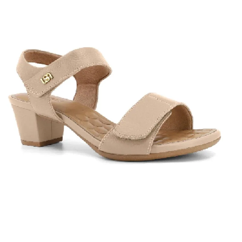 Sandalia Usaflex Salto Bloco Ref Ud28004 Bege 34