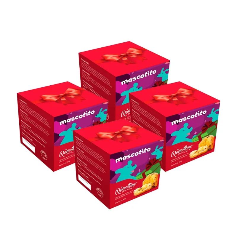 Kit 4 Panetones Para Cães Mascotito Sabor Carne - 80g