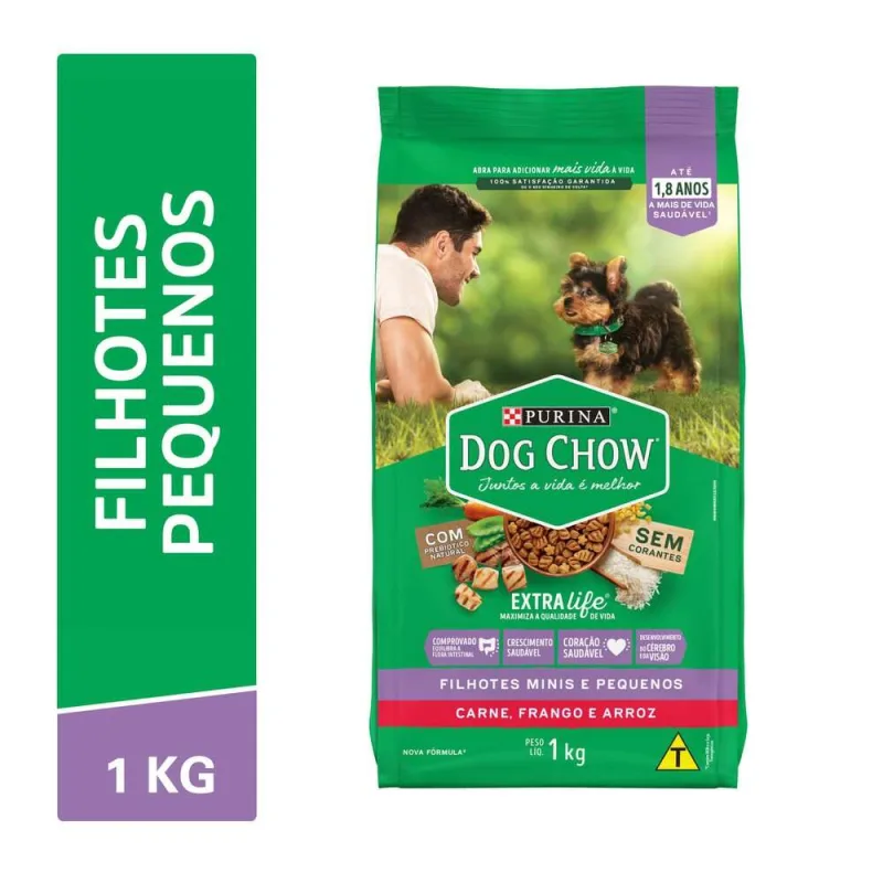 Ração para Cães Dog Chow Filhotes Frango e Arroz 1kg - DOG CHOW - Demais Categorias