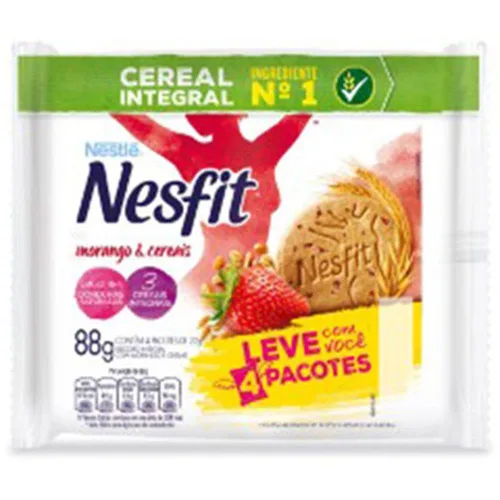 Bisc Nesfit Morango E Cereais 88g - NESTLE - Mercearia