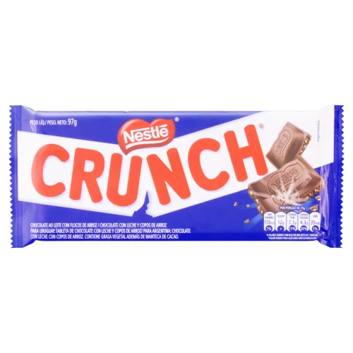 Barra De Chocolate Ao Leite Com Flocos De Arroz Crunch 97g Nestle - NESTLE - Mercearia