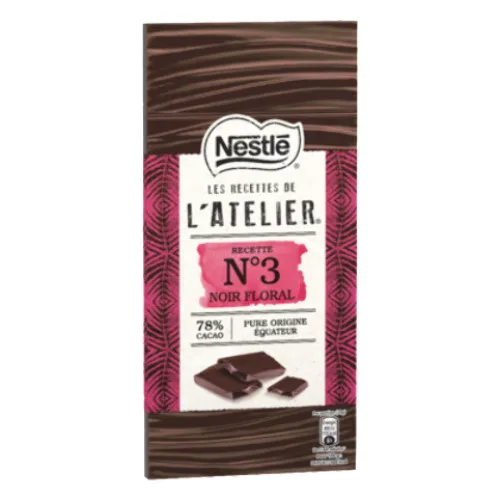 Choc Latelier N3 Dark Floral 78 100g - FLORAL - Mercearia