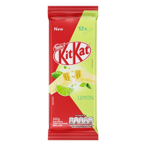Wafer Recheio E Cobertura De Chocolate Branco E Limão Nestlé Kitkat Pacote 102g - NESTLE - Mercearia