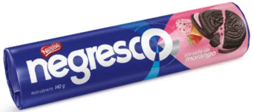 Biscoito Sorvete De Morango Nestlé Negresco Pacote 140g - NESTLE - Mercearia