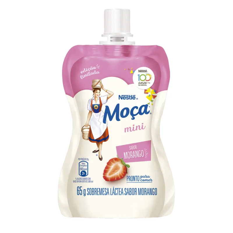 MINI LEITE CONDENSADO MOÇA 65G MORANGO - MORANGO - Frios E Laticinios