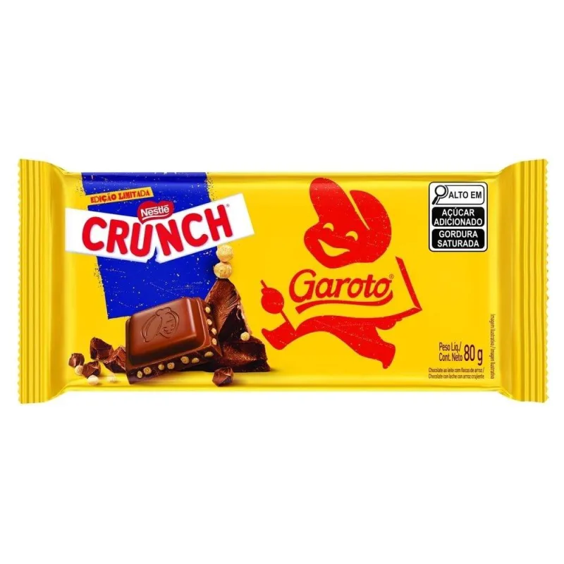 Chocolate Garoto Tablete Crunch 80g - Crunch