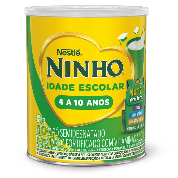 Leite em Pó Ninho Idade Escolar Semidesnatado 380g - Ninho - Leite