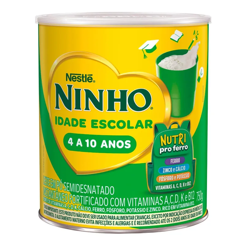 Leite em Pó Ninho Idade Escolar Semidesnatado 750g - Ninho - Leite
