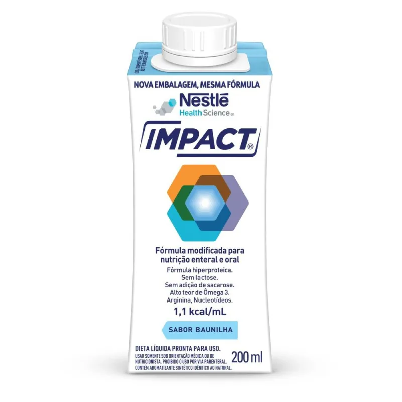 Fórmula Hiperproteica Impact Nutrição Enteral E Oral Baunilha Zero Lactose 200ml - Impact - Conveniencia