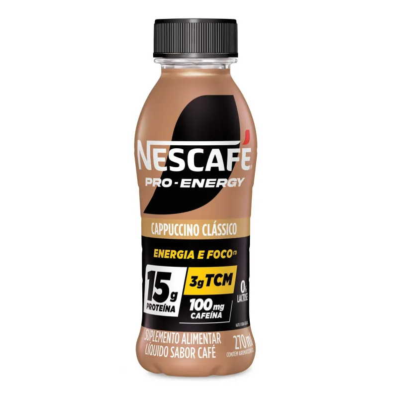 Suplemento Alimentar Nescafé Pro-Energy Capuccino Clássico 15g Proteína 270ml - NESCAFE - Suplemento Alimentar