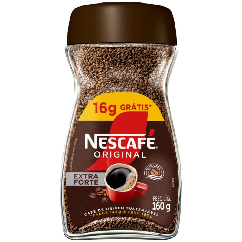 Café Solúvel Extra Forte Nescafé 160g Grátis 16g