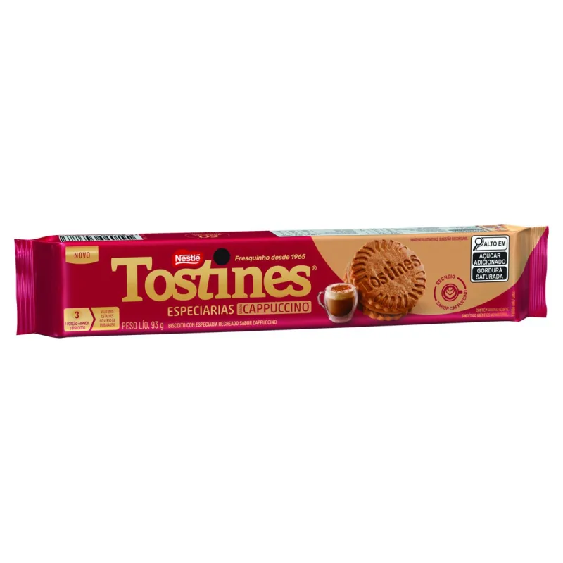 TOSTINES Espec Bisc Rech Cappu 66x93g BR - Tostines - Mercearia
