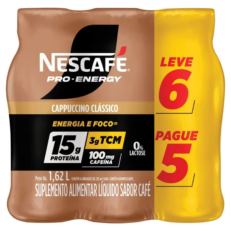 Nescafé Pro Energy Capuccino Clássico 270ml - Leve 6 Pague 5
