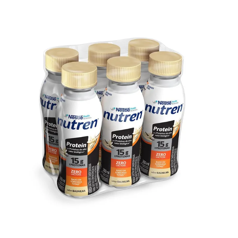 Bebida Láctea 15g Proteínas Nutren Baunilha Leve Mais Pague Menos 6 unidades 260ml