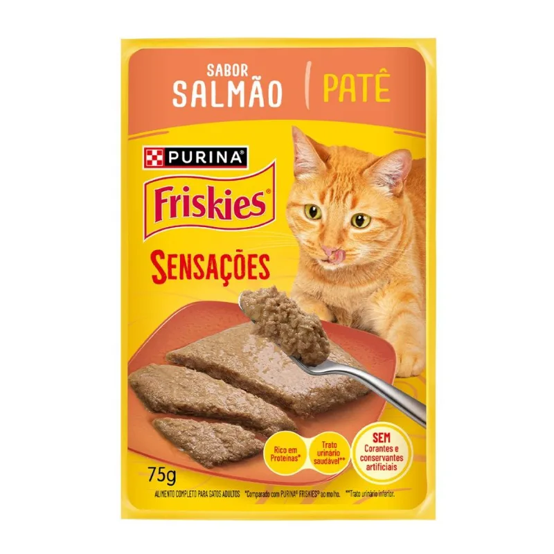Alimento Gato Friskies Patê Salmão 75g Sachê