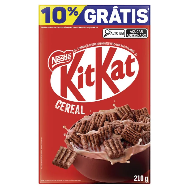Cereal Matinal Chocolate Kitkat Nestlé Caixa 210g Grátis 10%