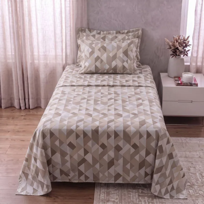 Jogo De Cama Solteiro Essenciale 3 Peças 100% Algodão Cinza Escuro Corttex