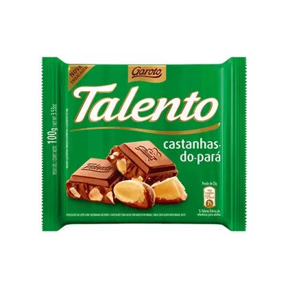 Chocolate Talento Ao Leite Com Castanhas Do Pará 12unidade X - GAROTO - Mercearia