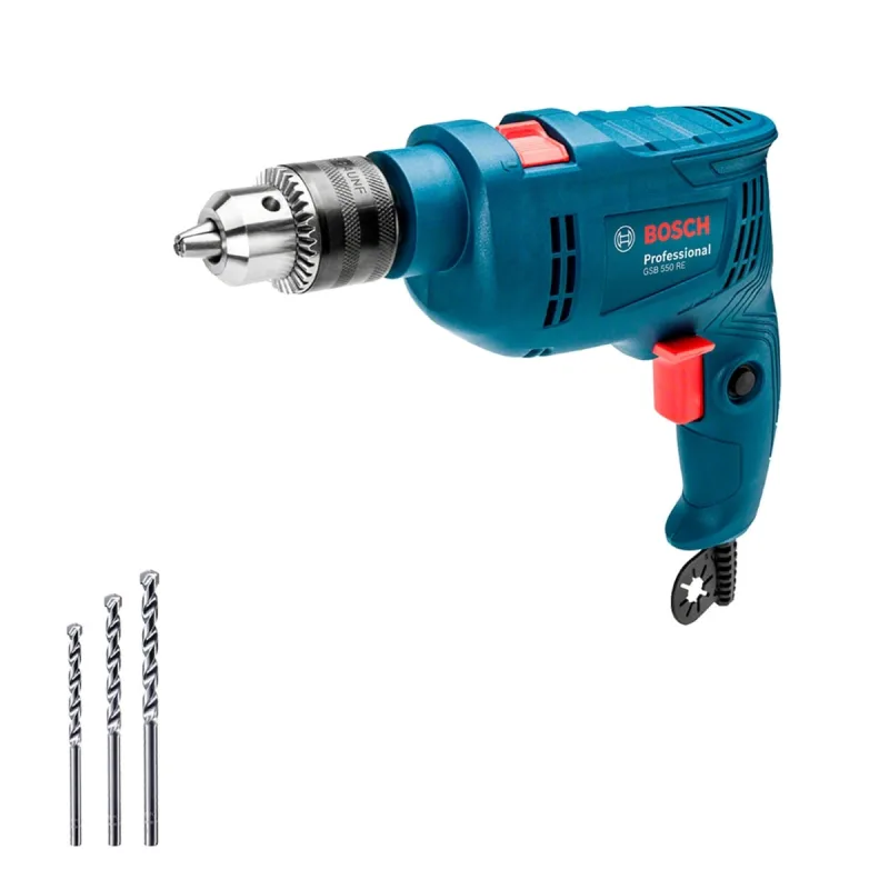 Furadeira De Impacto Bosch Gsb 550 Re 550W 127V Com 3 Brocas - Bosch - Ferramentas