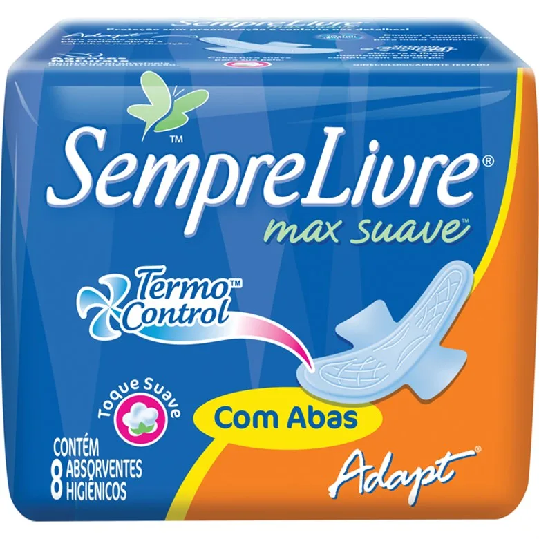 Absorvente Com Abas Sempre Livre C/8 Adapt Suave Unit - SEMPRE LIVRE - Bebê