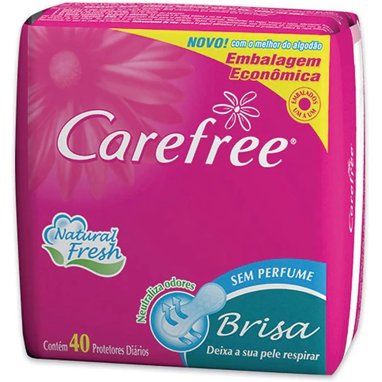 Protetor Diário Sem Abas Carefree Tododia Pacote 40 Unidades Embalagem Econômica - CAREFREE
