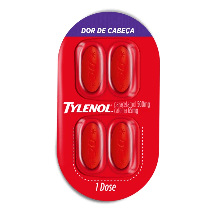 Analgésico e Antitérmico Tylenol DC 500mg + 65mg 4 Comprimidos Revestidos - Tylenol - Remédios