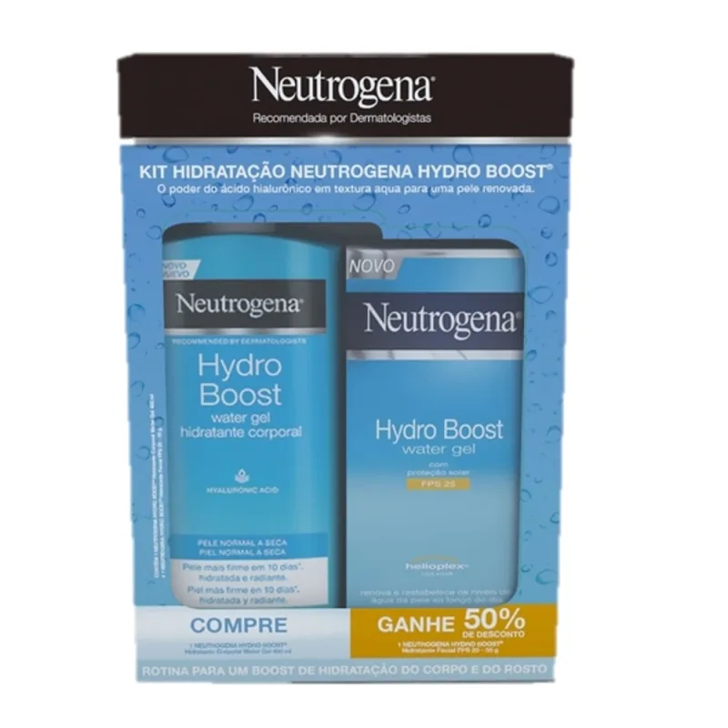 Kit Neutrogena Hidratante Corporal Hydro Boost Water Gel 400ml + Hidratante Facial Hydro Boost Water Gel FPS-25 55g - NEUTROGENA - Dermocosméticos
