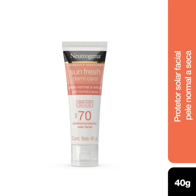 Protetor Solar Facial Neutrogena Sun Fresh Derm Care FPS70 Pele Normal a Seca Sem Cor 40g - Neutrogena - Dermo E Beleza