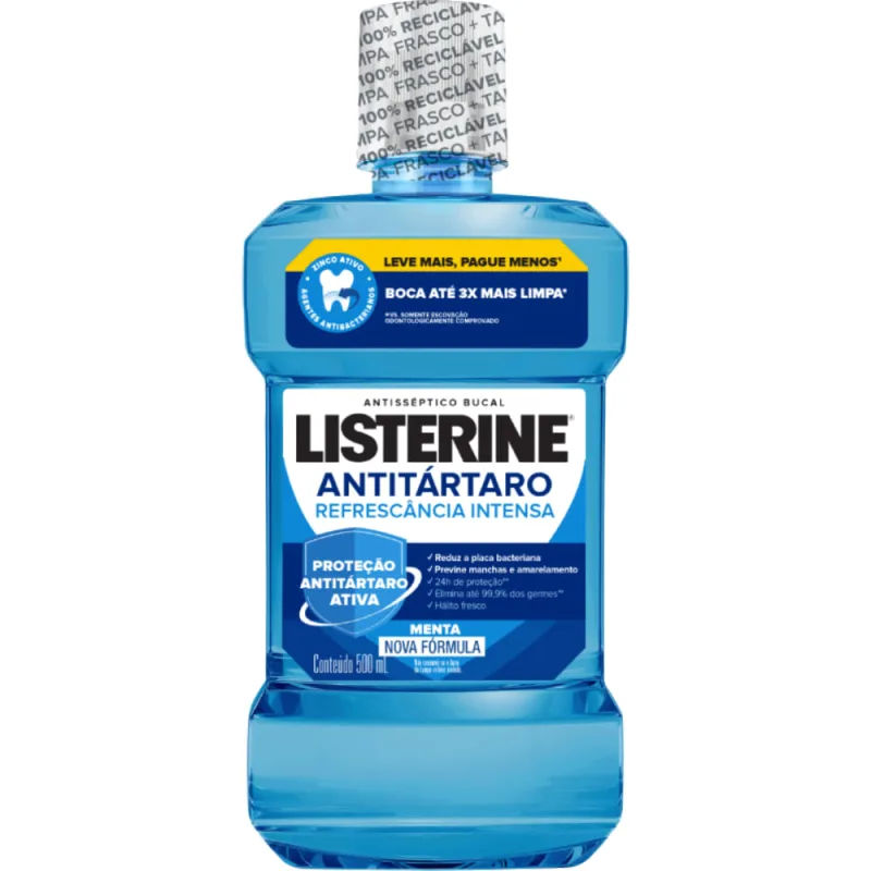 Enxaguante Bucal Antitártaro Listerine 500ml Menta Suave - Listerine