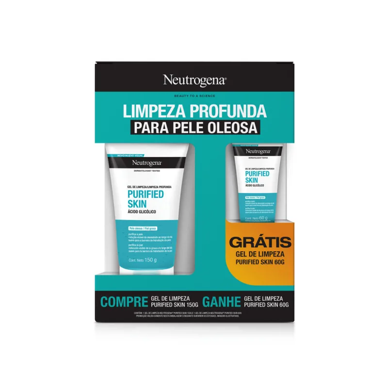 Kit Gel De Limpeza Neutrogena Purified Skin 150g Grátis Gel De Limpeza 60g - Neutrogena - Dermo E Beleza