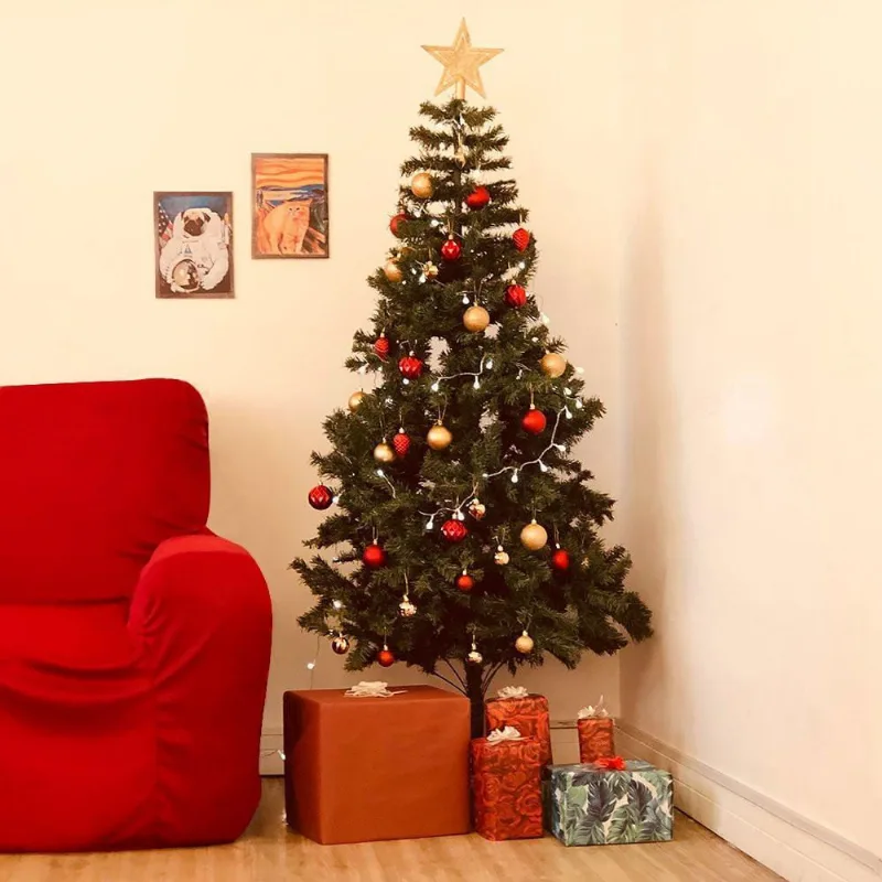 Árvore de Natal Pinheiro Luxo 180cm - pvc e Ferro