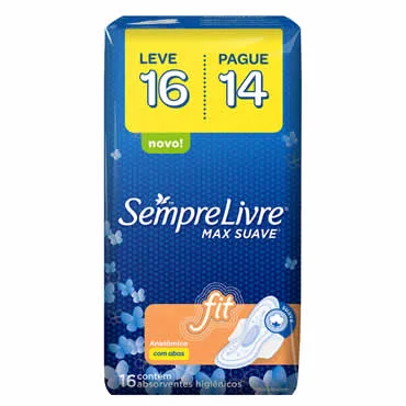 Absorvente.sempre Livre Noturno C/abas Lv16pg14 Suave - SEMPRE LIVRE - Bebê