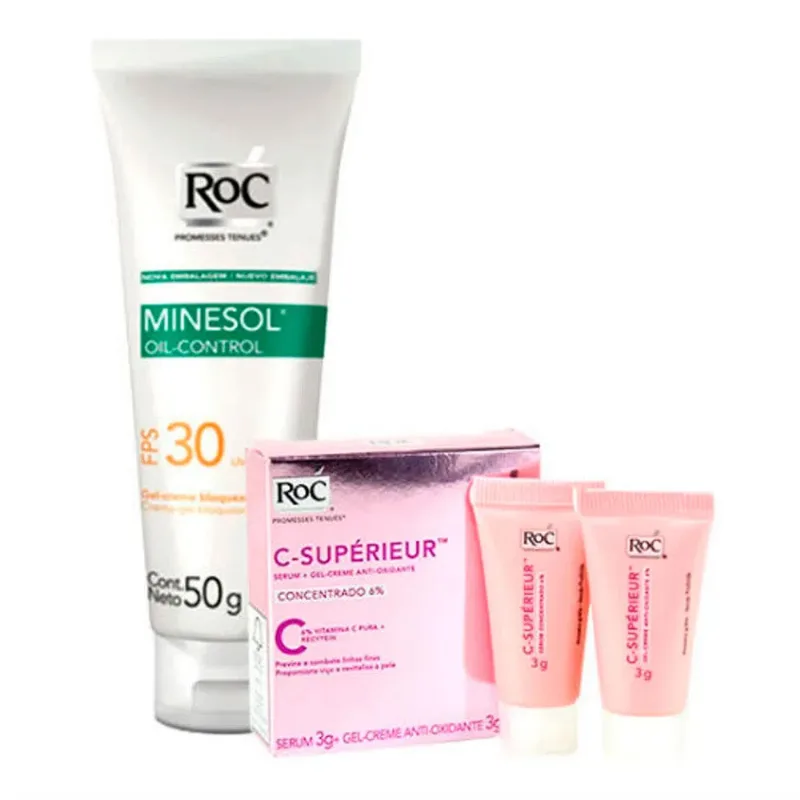 Protetor Solar Roc Minesol Oil Control FPS 30 50g Grátis Amostra Roc C-Superieur