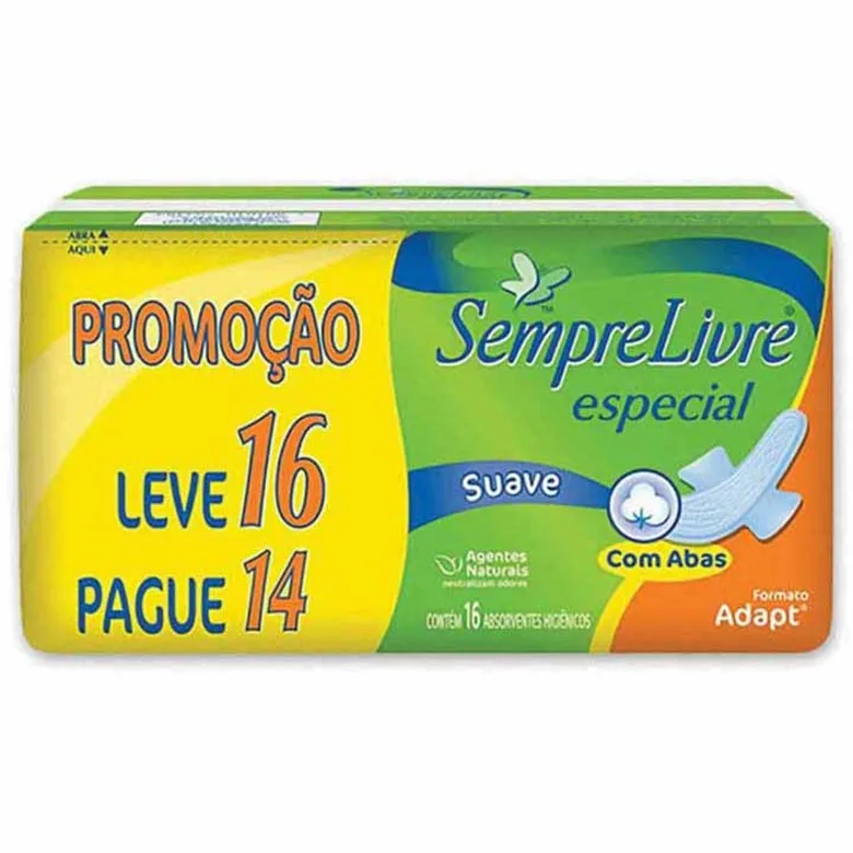 Absorvente Com Abas Sempre Livre C/16 Especial Suave Unit - SEMPRE LIVRE - Bebê