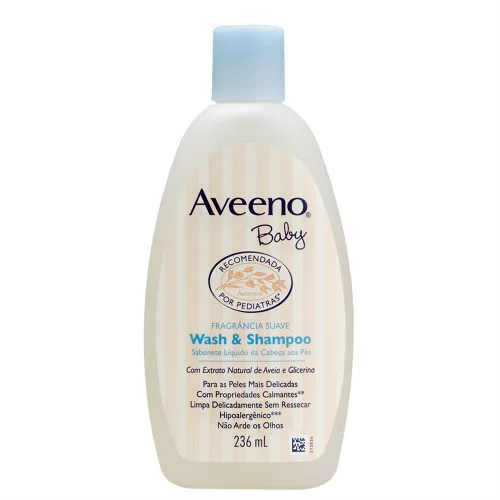 Sabonete Líquido Infantil Wash Shampoo Aveeno Baby - AVEENO - Higiene E Beleza