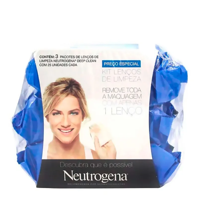 Kit Neutrogena Lenços Demaquilantes com 3 pacotes