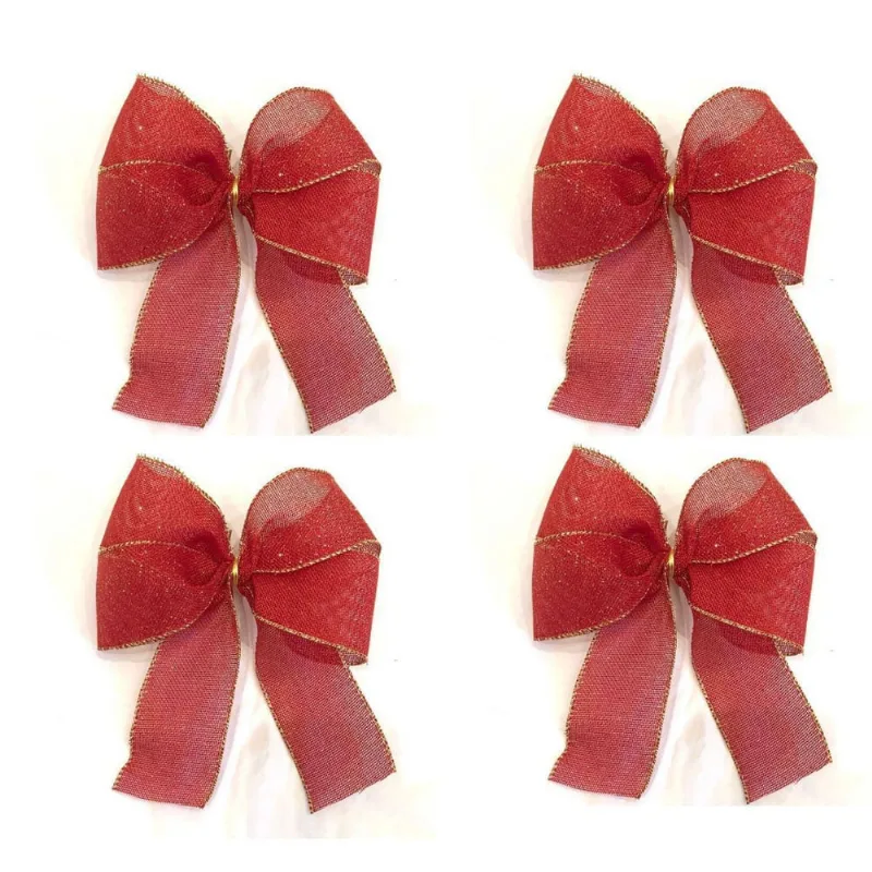 Laço Grande Vermelho Telinha Decoração Árvore Natal 24Un