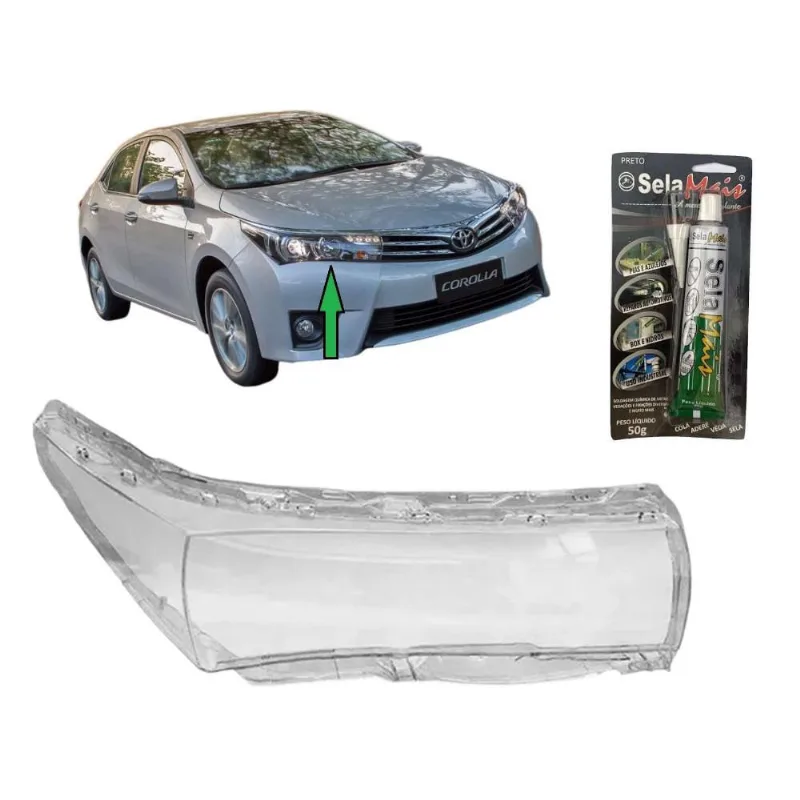 Lente Farol Principal Corolla 2014 a 2017 ld + Cola