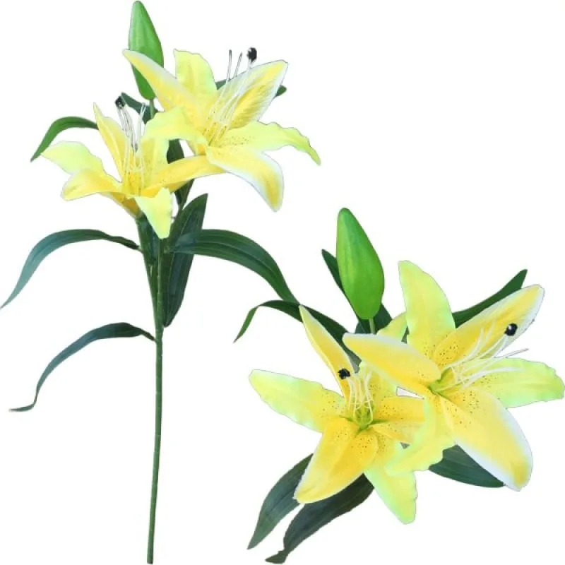 Kit 8 Plantas Artificiais Lírio Amarelo Enfeite Jardim 73cm - Genérico - Casa E Construção