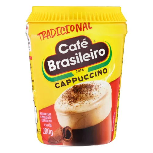 Cappuccino Tradicional Café Brasileiro Pote 200g - CAFE BRASILEIRO - Mercearia
