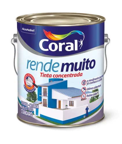 TINTA ACRÍLICA RENDE MUITO BRANCO 3 6 LITROS - CORAL - Tintas E Acessórios
