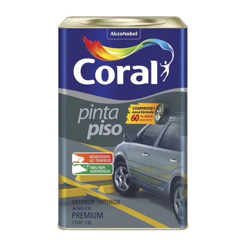 Tinta para Piso Premium Concreto Fosco 18l Coral - Coral - Tinta